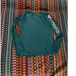 Columbia teal size large long-sleeved fishing shirt